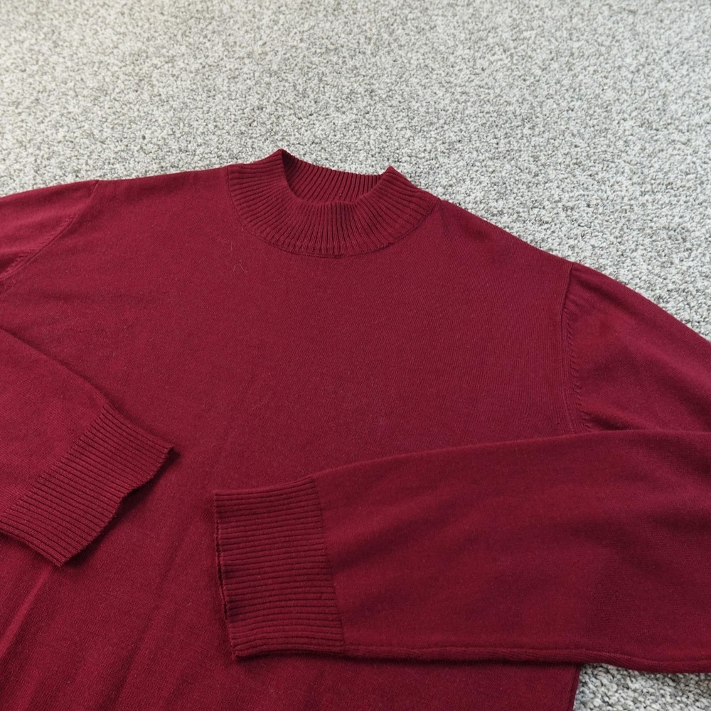 Paul Smith Sweater Mens XL Red Burgundy Mock Neck Knit Pullover‎ Soft Preppy Top